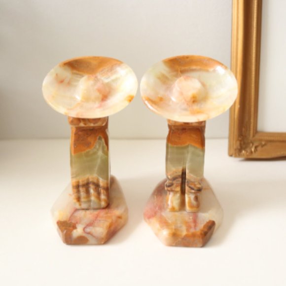 Vintage Onyx Cactus Sombrero Bookends - Picture 5 of 6